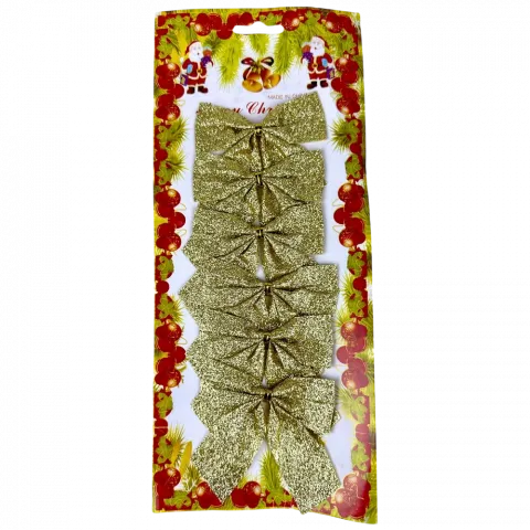 Набір бантиків 6 шт 88 см золоті арт. WJX25-3167 9245 И736
