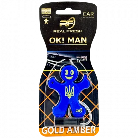 Ароматизатор Real Fresh ok Men Gold Amber(Тризубсиній)