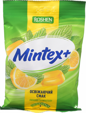 Карамель Рошен 140 г Mintex+ Lemon зі смаком лимону та ментолу