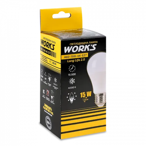 Лампа LED Work`S Long-Life A60-15W-4K-E27 136531