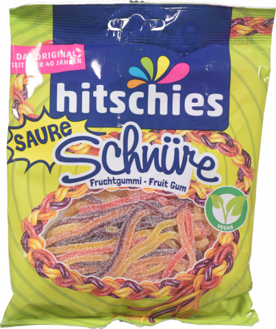 Жувальні цукерки Hitschies 125 г Bunte Schnure Sauer gezuckert