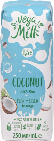 Напій кокосовий з рисом Vega Milk 0,25 л т/п