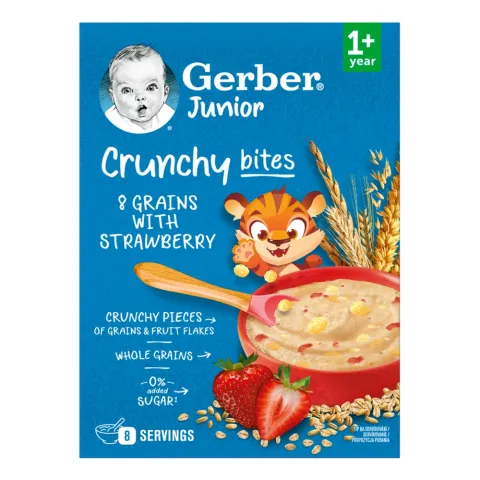 Каша Gerber 200 г мультизлакова з шматочками полуниці
