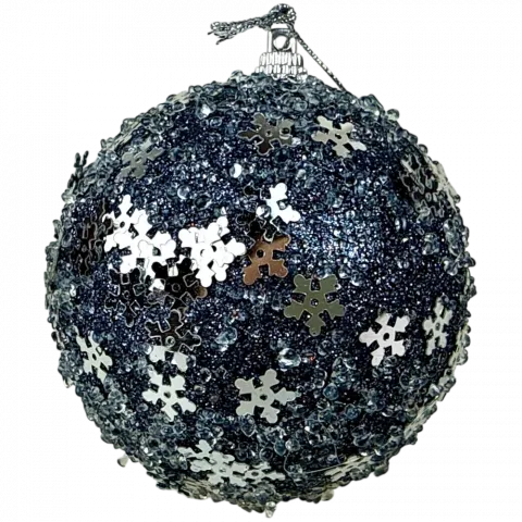Куля з блиск. і сріб. декор. 80мм ABJ443250 И999 (КІН)