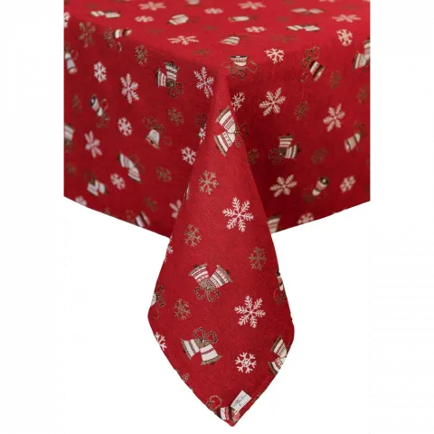 Скатертина Прованс 136х220 см Дзвіночки на червоному