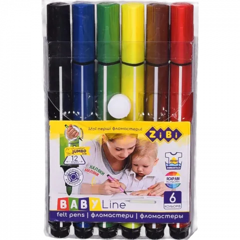 Фломастери 6 кольорів jumbo ZB.2806