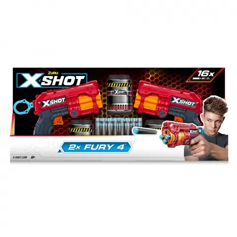 Швидкострільний бластер X-Shot red excel fury 4 2PK 36329R