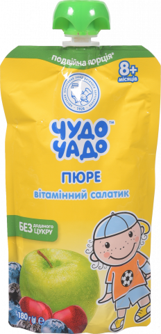 Пюре Чудо-Чадо 180 г д/пак. Вітамінний салатик з вітаміном С б/цукру