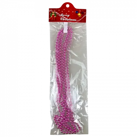 Намисто на ялинку 6мм2,7м рожеве арт. XYA04-2.7M 9245 И709
