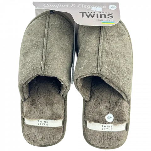 Капці дом. чол. Twins замшевi з хутр. корич. р.40/41 10973
