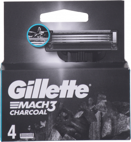 Картридж д/гоління Gillette 4 шт. Мак3 Деревне вугілля