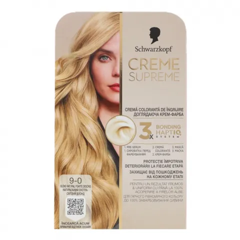 Фарба д/волосся Creme Supreme 9-0 Екстра-Ствітлий Блонд