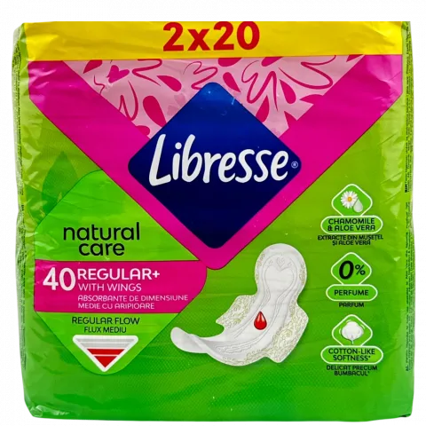 Прокладки Libresse 40 шт Natural Care Regular