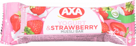 Бат злаковий AXA 23 г зі смаком йогурту та полуницею