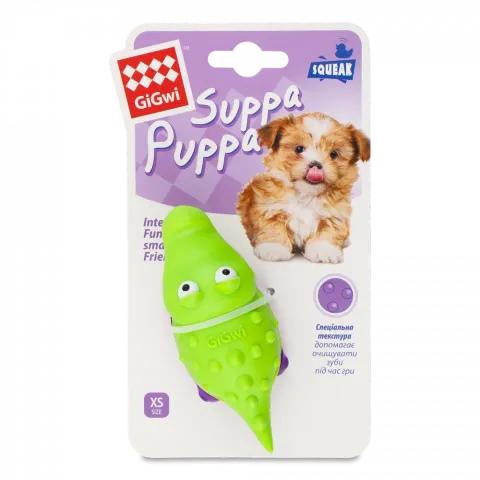 Іграшка д/собак GiGwi Suppa Puppa 9 см Крокодильчик з пищалкою