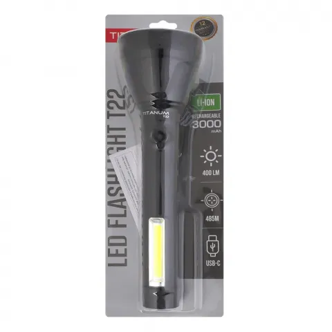 Ліхтарик Titanum світлодіодний акум. TLF-T22 400Lm black