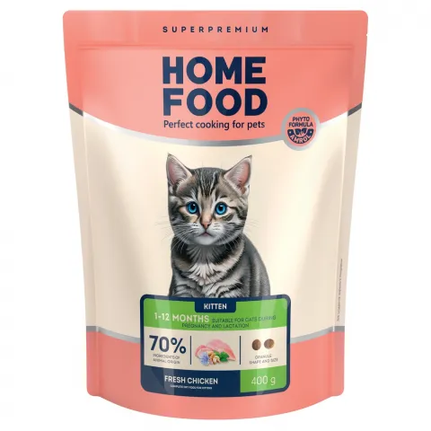 Корм д/кошенят Home Food 400 г курка