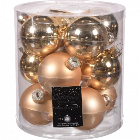 Набір куль скляних 12 шт./ 6 см, золотий колір ABR701500 И296 (КІН)