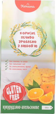 Печ Кохана 170 г б/глютену кукурудзяно-апельсинове