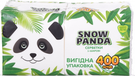 Серветки Сніжна Панда 400 шт. 24х24 білі