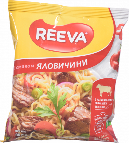 Локшина Reeva 85 г зі смаком яловичини