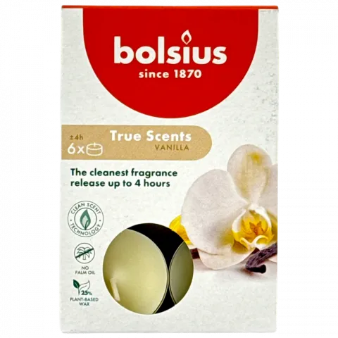 Свічки-таблетки Bolsius 4 год. 6 шт. True Scents Ваніль, арт. 101926941575