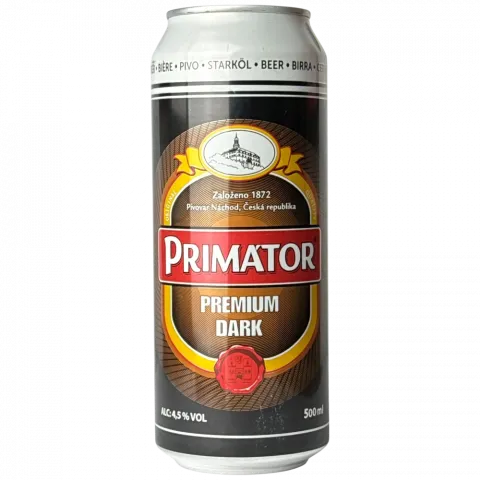 Пиво PRIMATOR 0,5л темний Лагер 4,5 з/б И736 (Чехія)