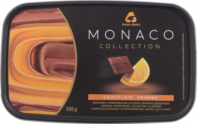 Морозиво Три ведмеді Monaco Collection 500 г пл. Шоколад-апельсин