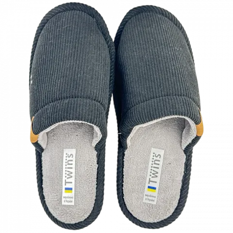 Капці дом. чол. Twins вельвет чорні р.42/43 19143