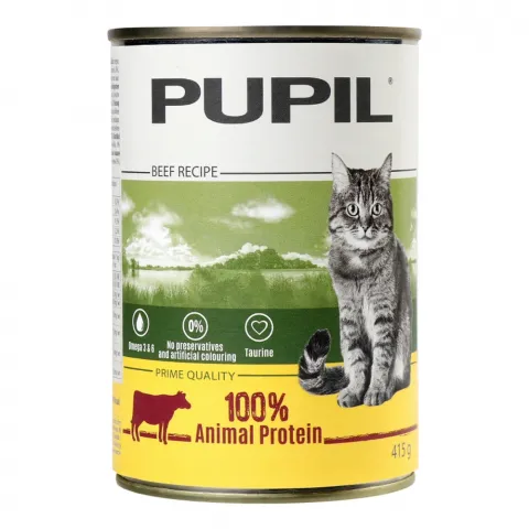 Корм д/котів Pupil Prime 415 г з/б з яловичиною та печінкою