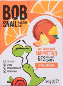 Мармелад Равлик Боб 54 г дит. б/цукру натур. Груша-апельсин