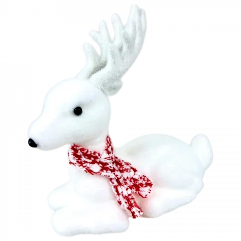 Прикраса ялинкова флокована Олень 1718 см арт. 2025PJ258 9245 И327