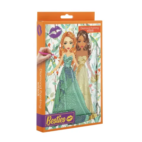 Блокнот А5 Besties Діамантовий розпис помаранч. Т/О 961005