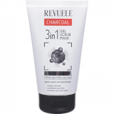 Гель, скраб та маска Revuele 150 мл 3в1 з активованим вуглем