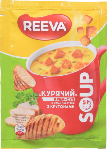 Крем-суп Reeva 17 г пак. зі смаком курки з крутонами