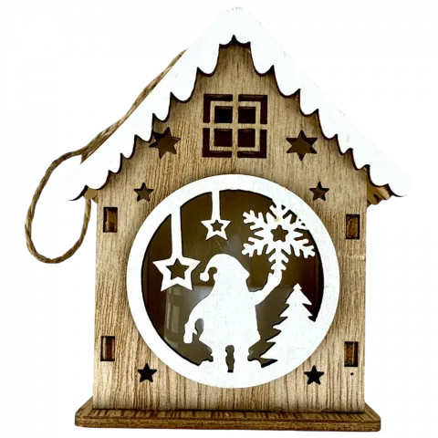 Підвіска дерев`яна зі світлом Будиночок 74.59 см арт. FC-25080-1 9245 И825