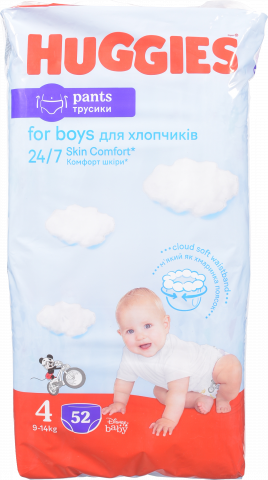 Підг. Huggies Трусики 52 шт. Mega low 4 хлоп.