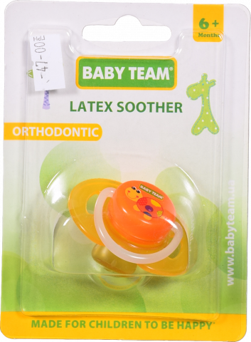 Пустушка Baby Team латексна ортодонтична 3202