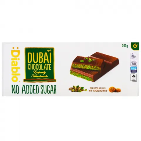 Шоколад Diablo 200 г без цукру Dubai И629 (Туреччина)