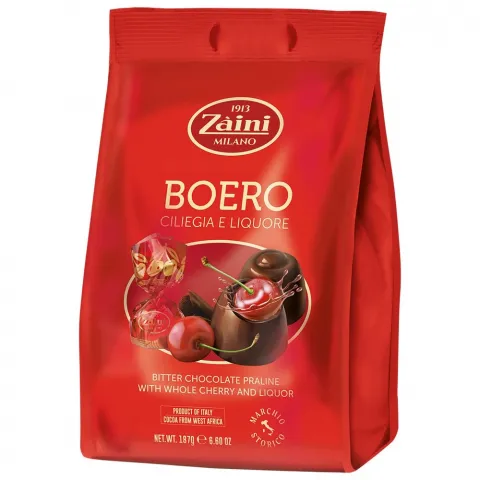Цукерки ZAINI BOERI 187г з вишнею та лікером (Італія)