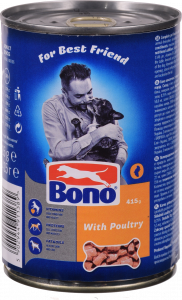 Корм д/собак Bono 415 г з/б з птицею (Польща) И389
