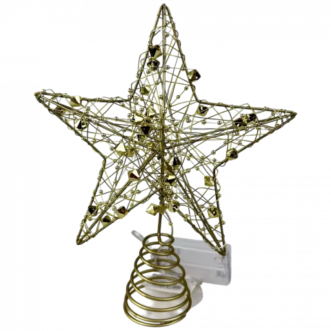 Верхівка на ялинку Зірка 2025 см з підсвіткою золота арт. MM-8025 9245 И429