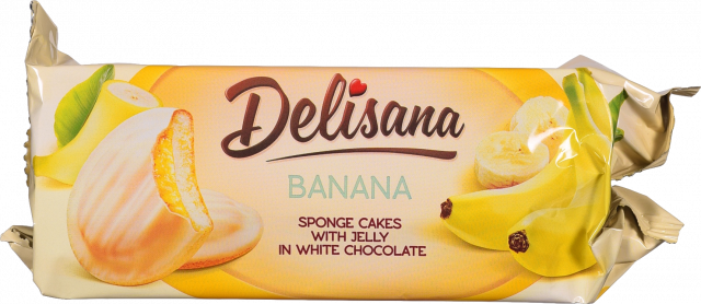 Печ DELISANA 135 г Банан в біл. шок. (Польща)