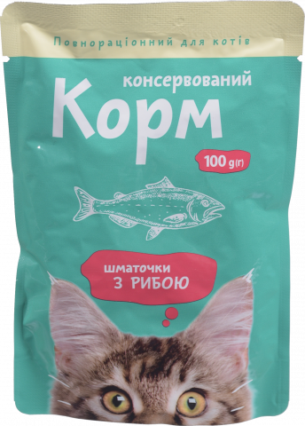 Корм д/котів Українська зірка 100 г з рибою