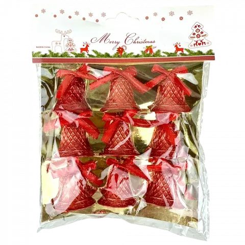 Набір дзвіночків 9 шт 3,5 см червоні арт. XM-25055 9245 И068