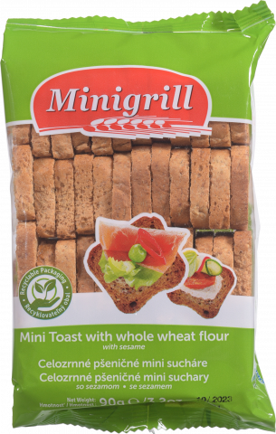 Тости пшеничні Minigrill 90 г з цільного зерна Diatosta