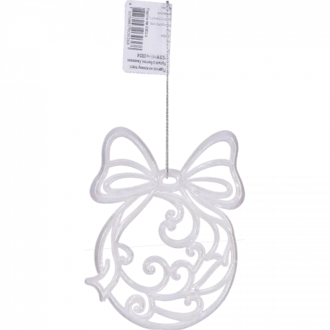 Підвіска на ялинку пласт Кулька з бантом Хамелеон 12,5х9 см 0303-6