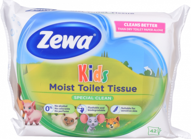 Туалетний папір Zewa 42 шт. вологий Kids