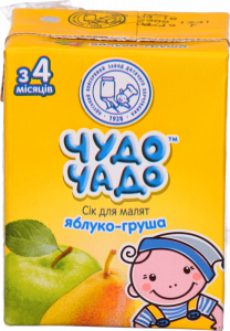 Сік Чудо-Чадо 200 мл яблучно-грушевий з м`якоттю та цукром slim