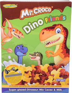 Сухий сніданок Mr. Croco 220 г Динозаврики Мікс з какао та молоком